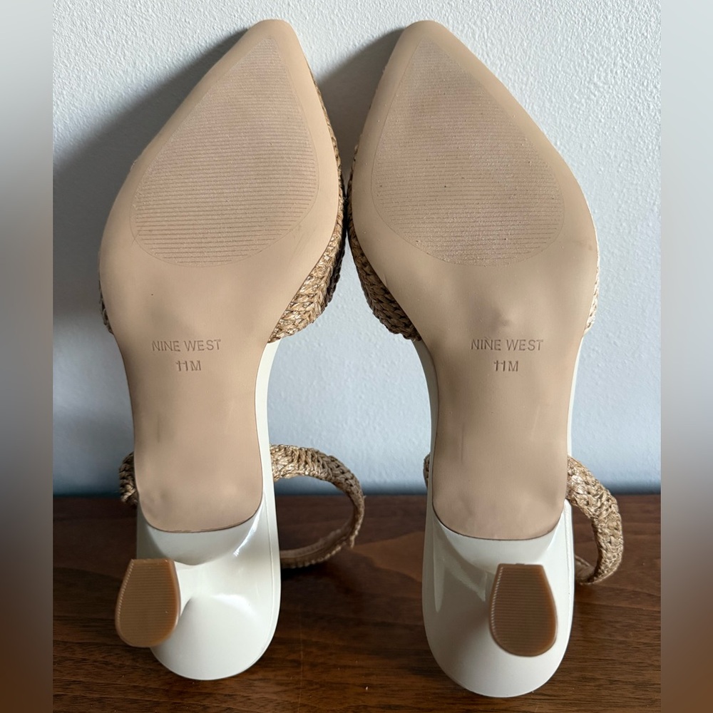 ✨ Nine West Maoua Woven Slingback Pumps - NWOT - Natural (Size 11) - Picture 6 of 6